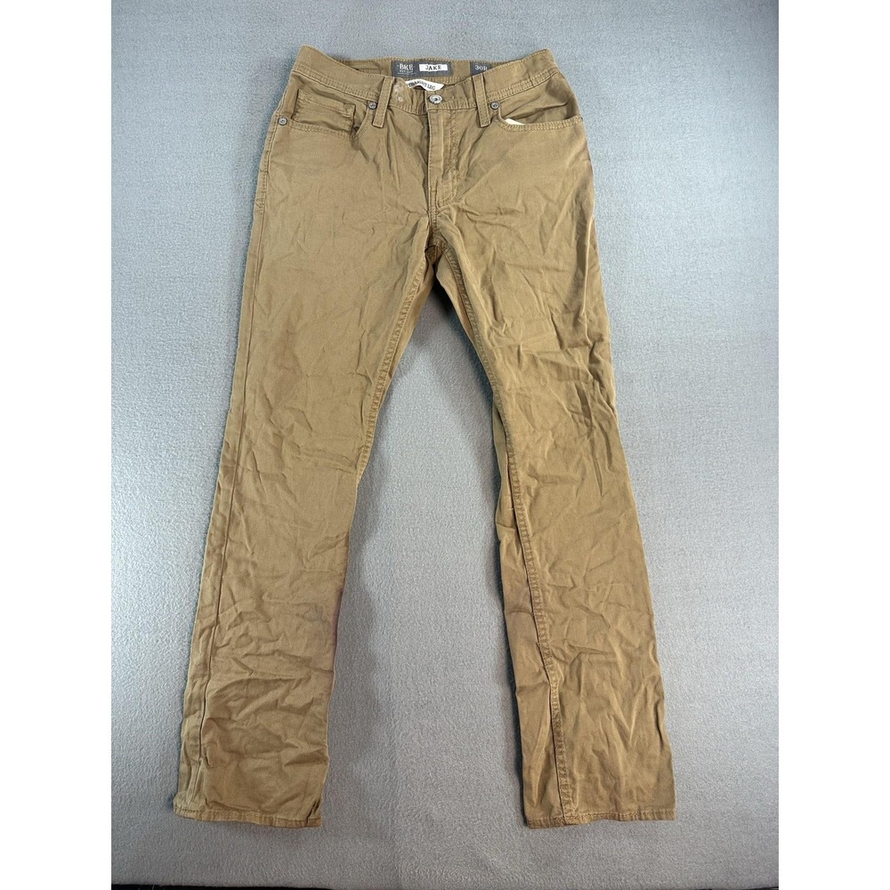 BKE Jake Straight Jeans Mens 30x30‎ Beige Khaki Regular Straight Stretch Denim